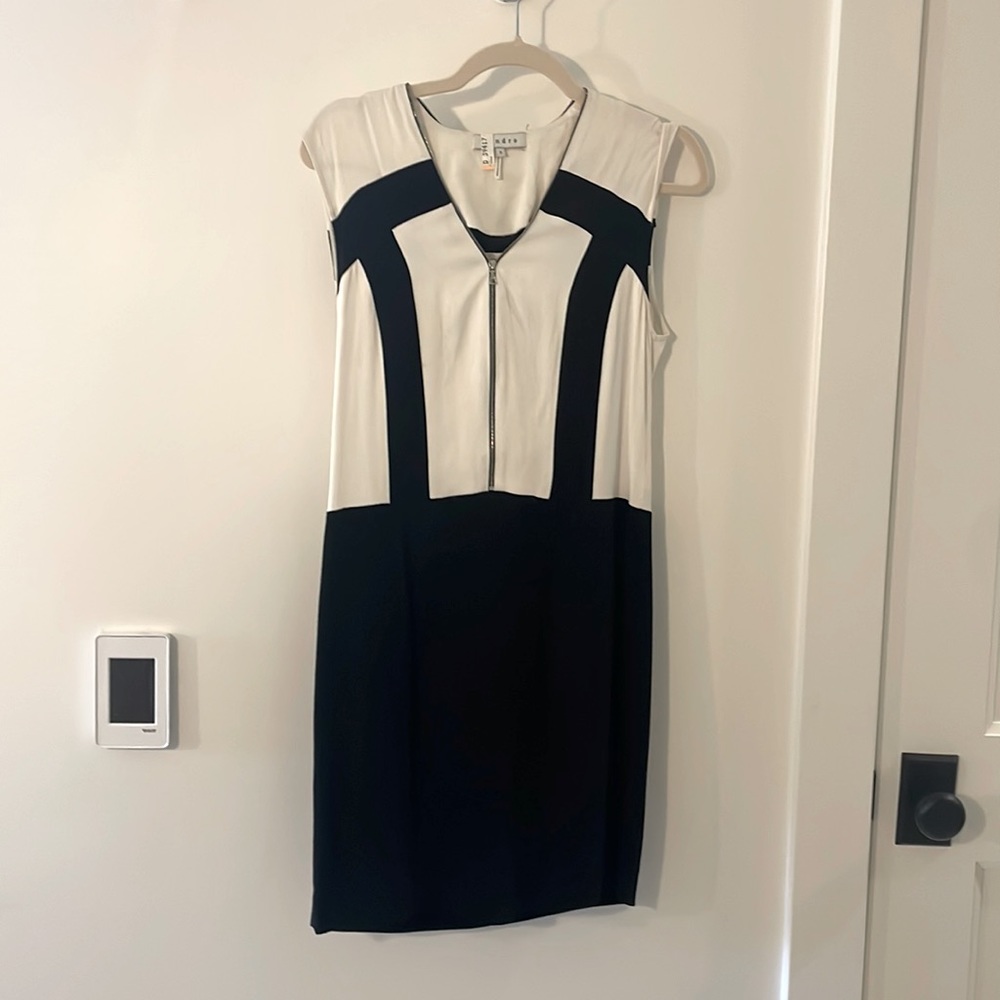 Sandro black and white block dress